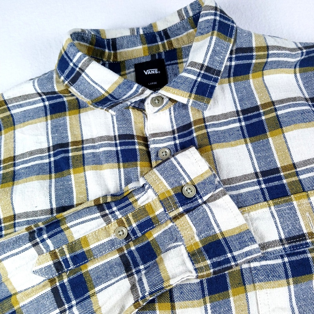 Vans Off the Wall Mens Flannel Shirt Large Classic Fit Plaid